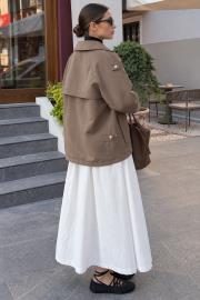 mevsimlik cotton trençkot koyu vizon 3