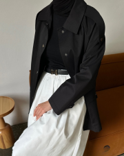 mevsimlik trençkot siyah