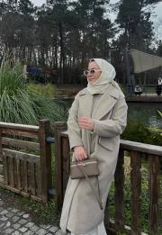 sezon sonu indiriminde maskülen kaşe kaban krem 5