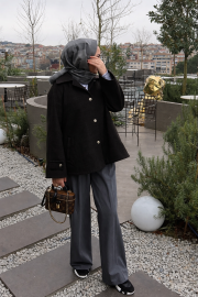 yün kumaş ceket siyah
