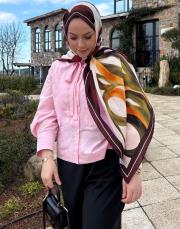 oval kesim bağcıklı gömlek pembe 2