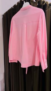 oval kesim bağcıklı gömlek pembe 3