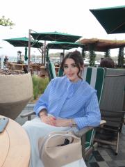 oval kesim bağcıklı gömlek çizgili mavi 3