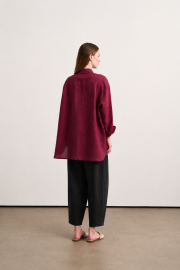 luna linen gömlek bordo 2