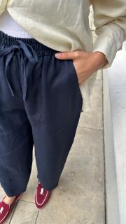 luna linen pantolon lacivert 3