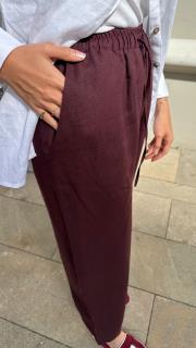 luna linen pantolon bordo 2
