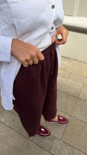 luna linen pantolon bordo 3