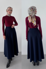 kloş kesim etek lacivert 2