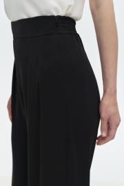 yüksek bel geniş paça dökümlü pantolon siyah 4