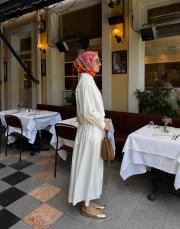 yeni sezon crop gömlekli takım kırık beyaz 2