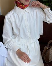 yeni sezon crop gömlekli takım kırık beyaz 7