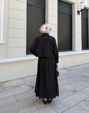 yeni sezon crop gömlekli takım siyah 3