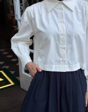 yeni sezon crop boy gömlek kırık beyaz