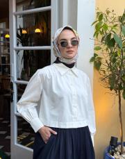 yeni sezon crop boy gömlek kırık beyaz 3