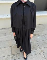 yeni sezon crop boy gömlek siyah 6