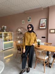 crop gömlek hardal 5