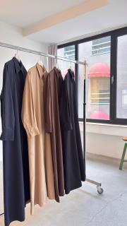 pamuk saten gömlek elbise lacivert 8