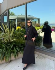 tam boy gömlek elbise siyah 2