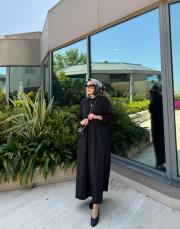 tam boy gömlek elbise siyah 3