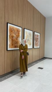 pamuk saten gömlek elbise hardal 3