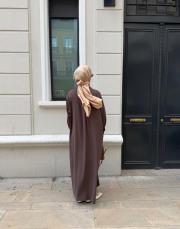 ipeksi gömlek elbise kahve 5