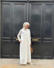 ipeksi gömlek elbise kırık beyaz 3