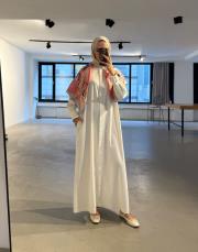 ipeksi gömlek elbise kırık beyaz 4