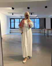 ipeksi gömlek elbise kırık beyaz 5