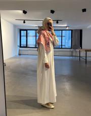 ipeksi gömlek elbise kırık beyaz 6