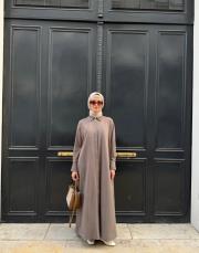 ipeksi gömlek elbise koyu vizon