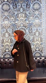 a kesim cotton kısa trençkot siyah 6