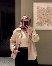 a kesim cotton kısa trençkot bej 3