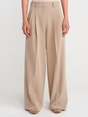 çift pileli pantolon bej