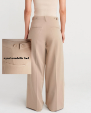 çift pileli pantolon bej 3