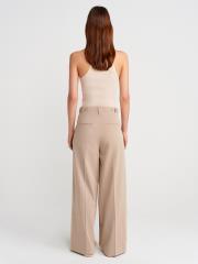 çift pileli pantolon bej 4