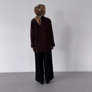 pile detaylı dökümlü gömlek acı kahve 5