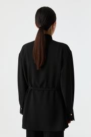 pile detaylı dökümlü gömlek siyah 7